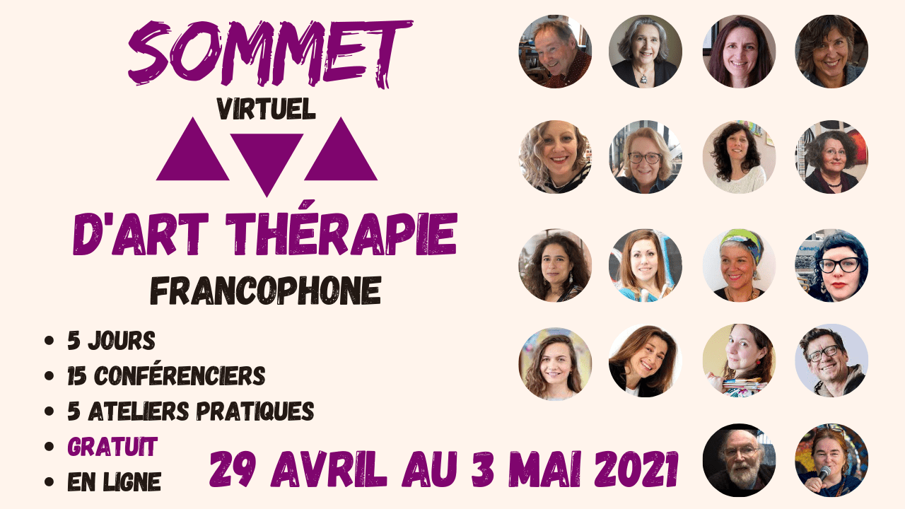 Newsletter – Affiche du sommet virtuel d’art-thérapie francophone sommet virtuel francophone art-therapie 2021